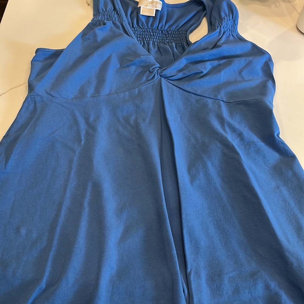 Michael Kors Royal Blue Sleeveless Top. Size L. Elastic on top and back. - Picture 3 of 14